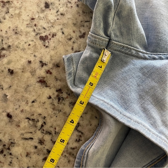 Lee Heritage High Rise Double Zipper Front Shorts Size 16 Light Blue Denim Women - Picture 8 of 10